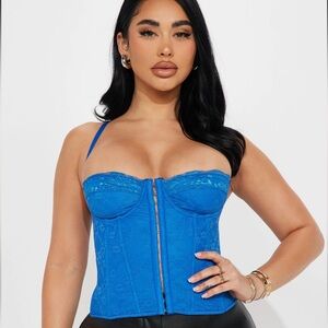 Blue Lace Corset Top